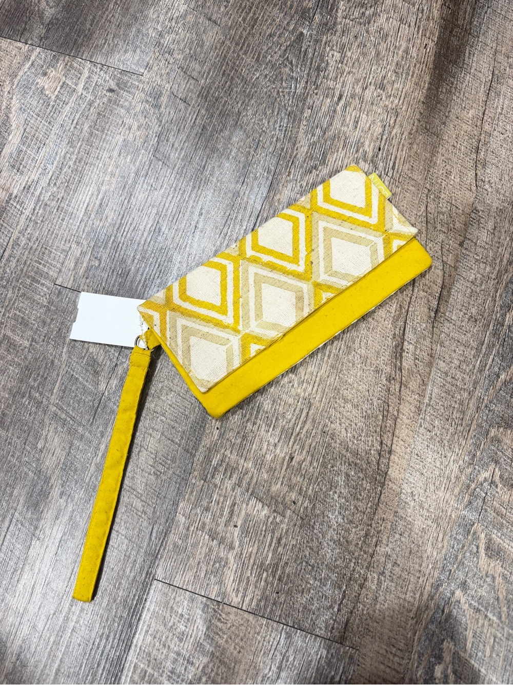 Yellow Joyn Geometric Fold-Over Wristlet Clutch